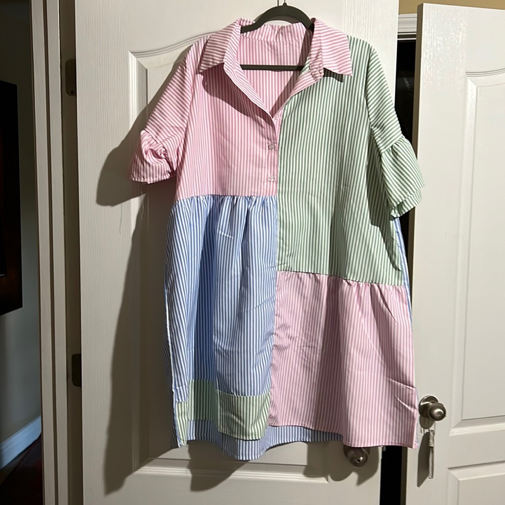 Striped shirt dress